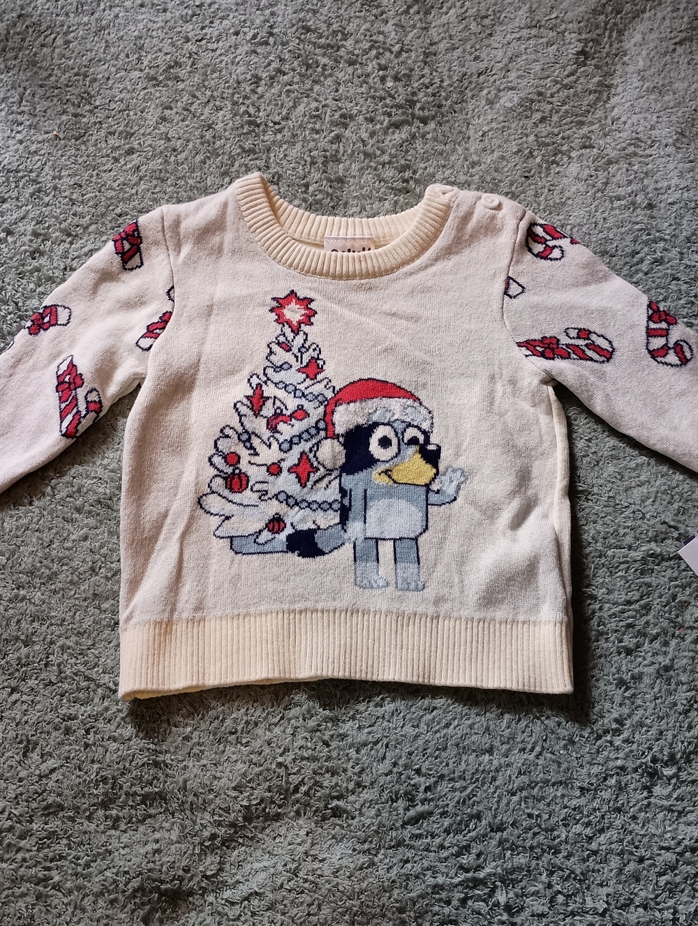 NWT Bluey Christmas‎ Candy Cane Holiday Sweater
